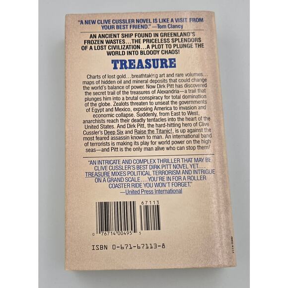 Treasure by Clive Cussler Character Dirk Pitt Adventure Mystery Thriller - Picture 6 of 8